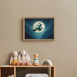 Heks - Maan - Bos - Magisch Light Box met batterij (Wandlamp kind) middel -sfeer2_kind