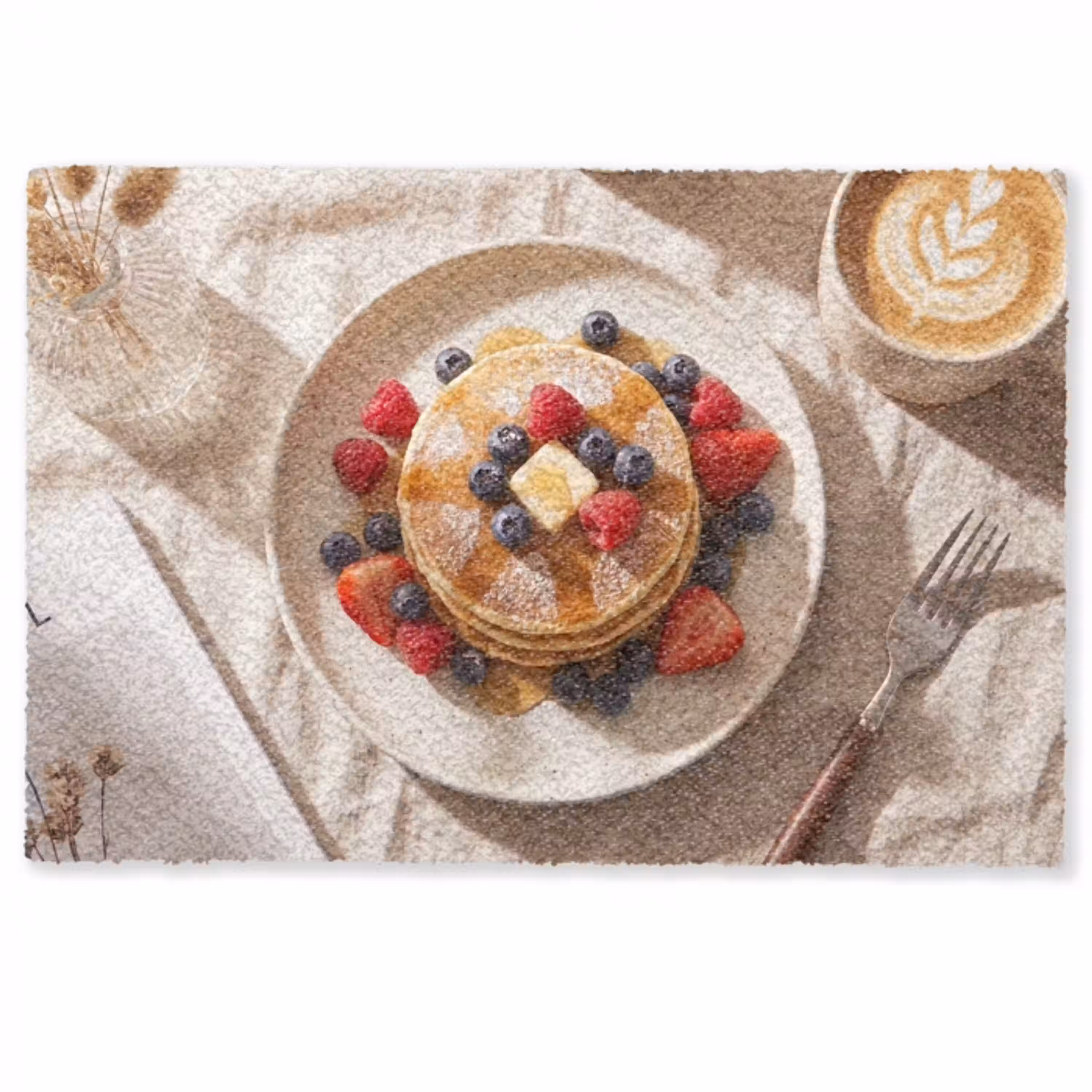 Pannenkoeken - Bessen - Ontbijt - Modern - Beige Deurmat klein -zkaufland3d