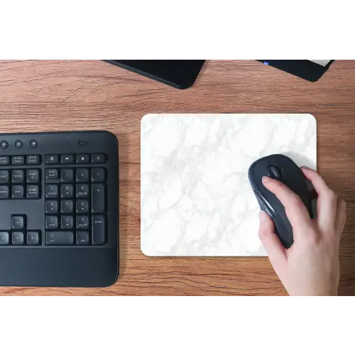 Minimalistisch - Wit - Grijze aders muismat rubber klein 262 -toetsenbord