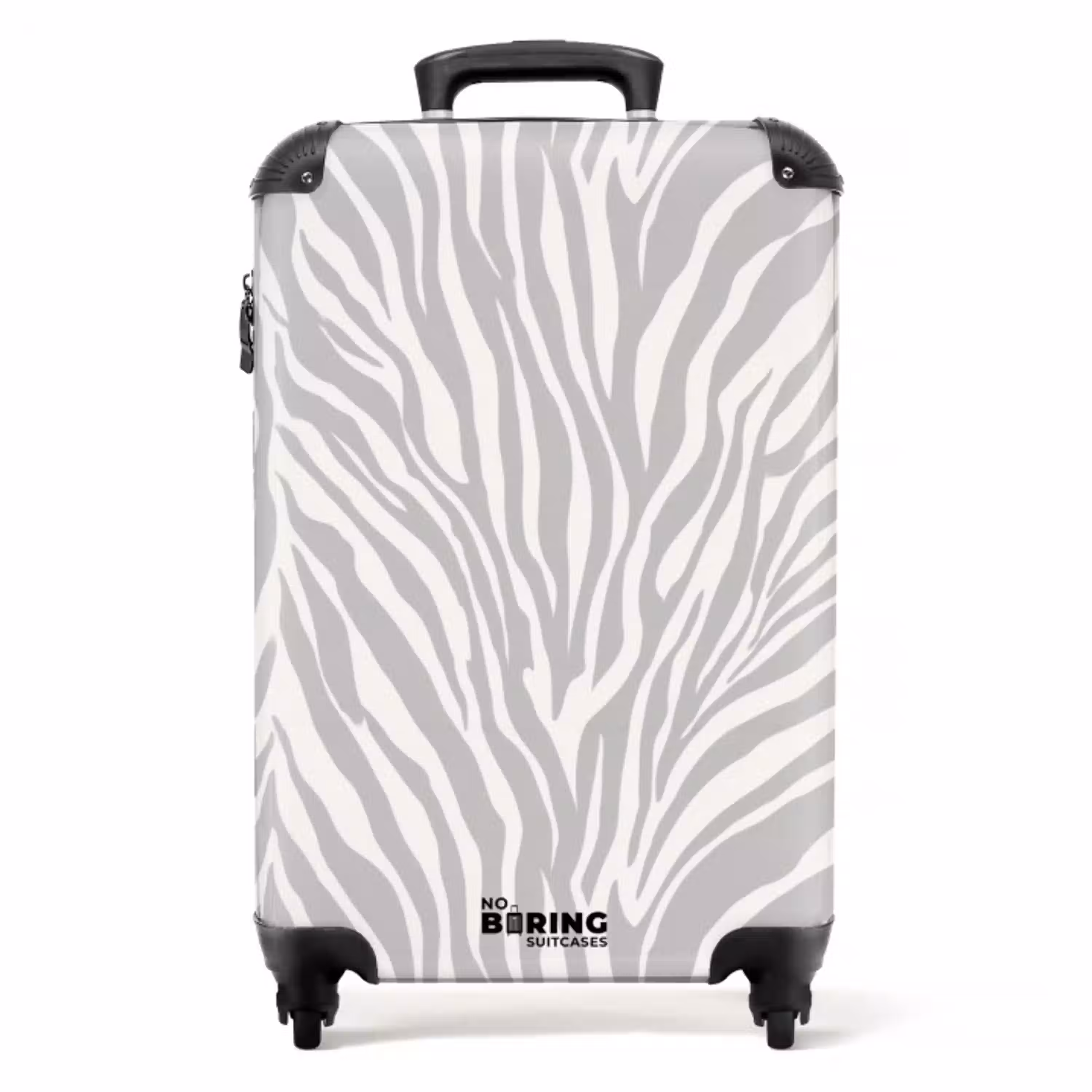 Zebra - Motief - Grijs NBS - Handbagage koffer - Volwassenen Unisex middel -productfoto_recht