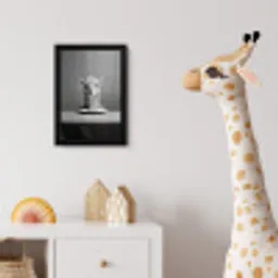 Alpaca - Pasta - Zwart - Wit - Grappig - Dieren fotolijst zwart zonder passe partout klein -usfeer4_kinderkamer