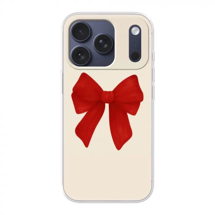Strik - Symmetrisch - Rood - Lint Telefoonhoesje iPhone 17 Pro klein -3d