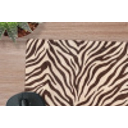 Zebra - Strepen - Bruin muismat rubber klein -closeup