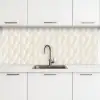 Bladeren - Beige - Wit - Botanisch - Natuur keuken achterwand 2 middel -3d
