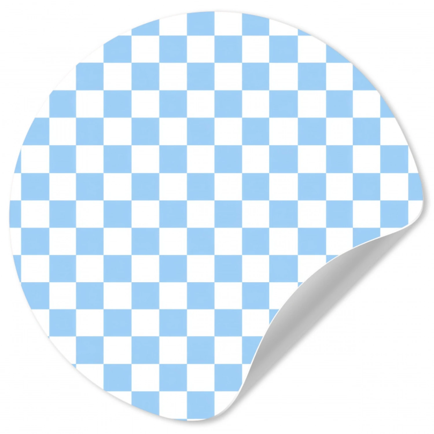 Schaakbord - Klassiek - Blauw Wandcirkel behangsticker klein 186 -3d