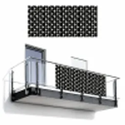 Modern - Geometrisch - Zwart Balkonbeschermer Duitsland klein 596 -3d