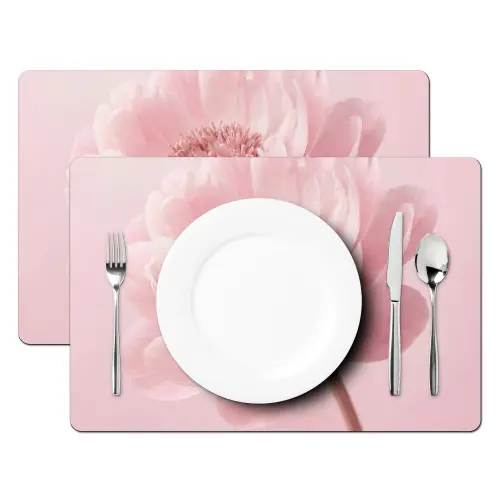 Bloem - Pioenroos - Roze Placemat vinyl groot -zzsfeer2_Kitchenyeah-website