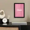 Gestreept - Roze - Chéri fotolijst zwart zonder passe partout klein -sfeer1
