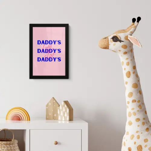 Daddy's - Blauw - Blokletters fotolijst zwart zonder passe partout klein -usfeer4_kinderkamer