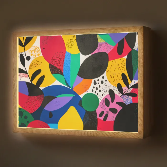 Vormen - Stippen - Kleurrijk Light Box met batterij (Wandlamp) middel -z3d_website