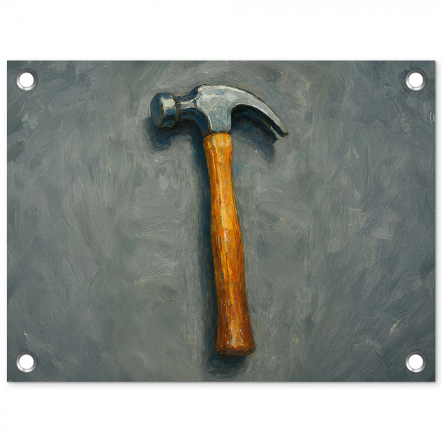 Hamer - Schilderij - Gereedschap tuinposter los doek klein -3d