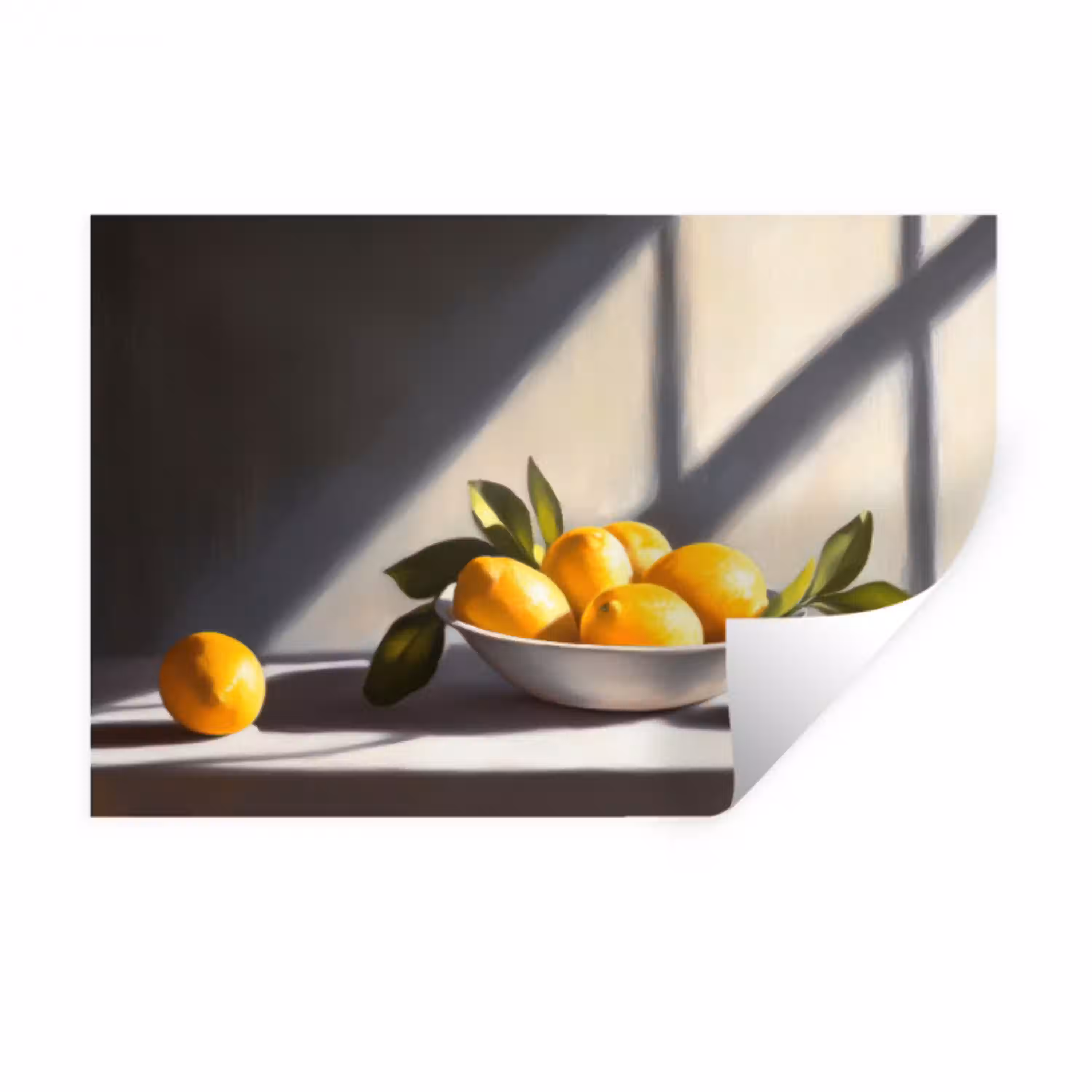 Citroenen - Stilleven - Geel Muursticker klein -3d