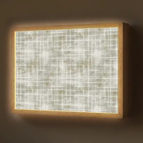 Linnen - Patroon - Groen Light Box met batterij (Wandlamp) middel 907 -z3d_website
