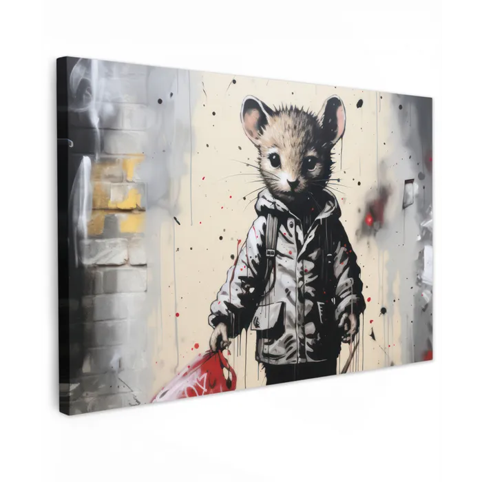 Muisje - Rood - Graffiti canvas 2cm klein -z3d