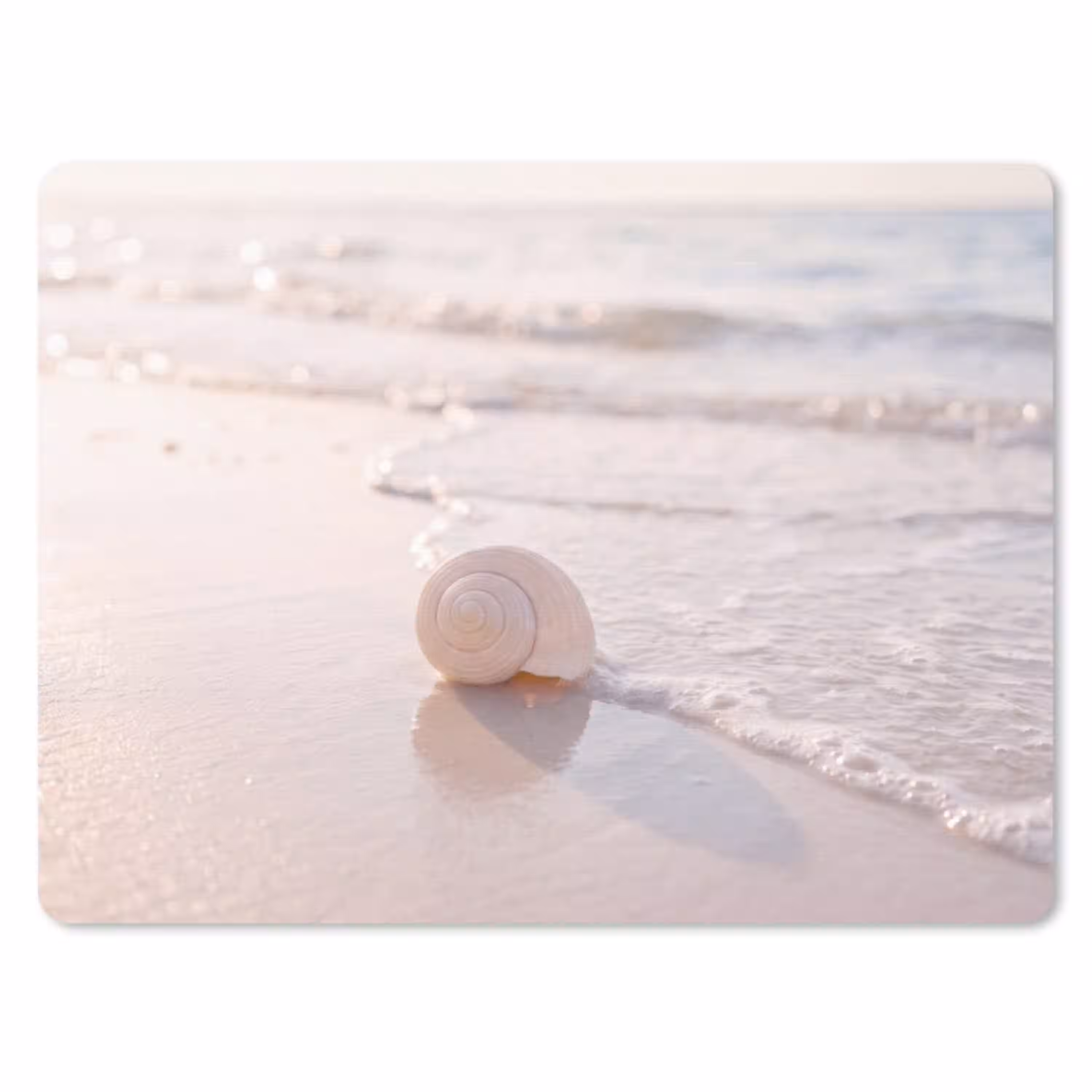 Zeeschelp - Strand - Zee - Natuur - Beige muismat rubber klein -3d