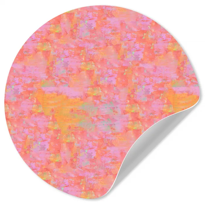 Vloeiend - Verf - Perzik Wandcirkel behangsticker klein 186 -3d