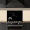 Hert - Zwart - Portret - Gewei - Dieren keuken achterwand spatscherm klein -sfeer1