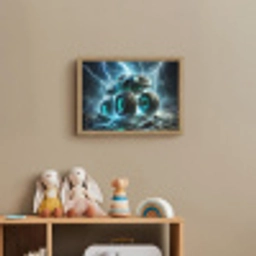 Monstertruck - Bliksem - Blauw - Jongens - Auto Light Box met batterij (Wandlamp kind) middel -sfeer2_kind