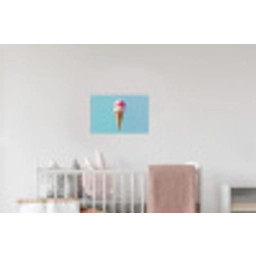 Bolletjes - Schepijs - Hoorntje - Blauw Muursticker klein -kinderkamer