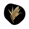 Mais - Eten - Goud - Zwart Wandcirkel Organisch Forex 3mm klein -3d