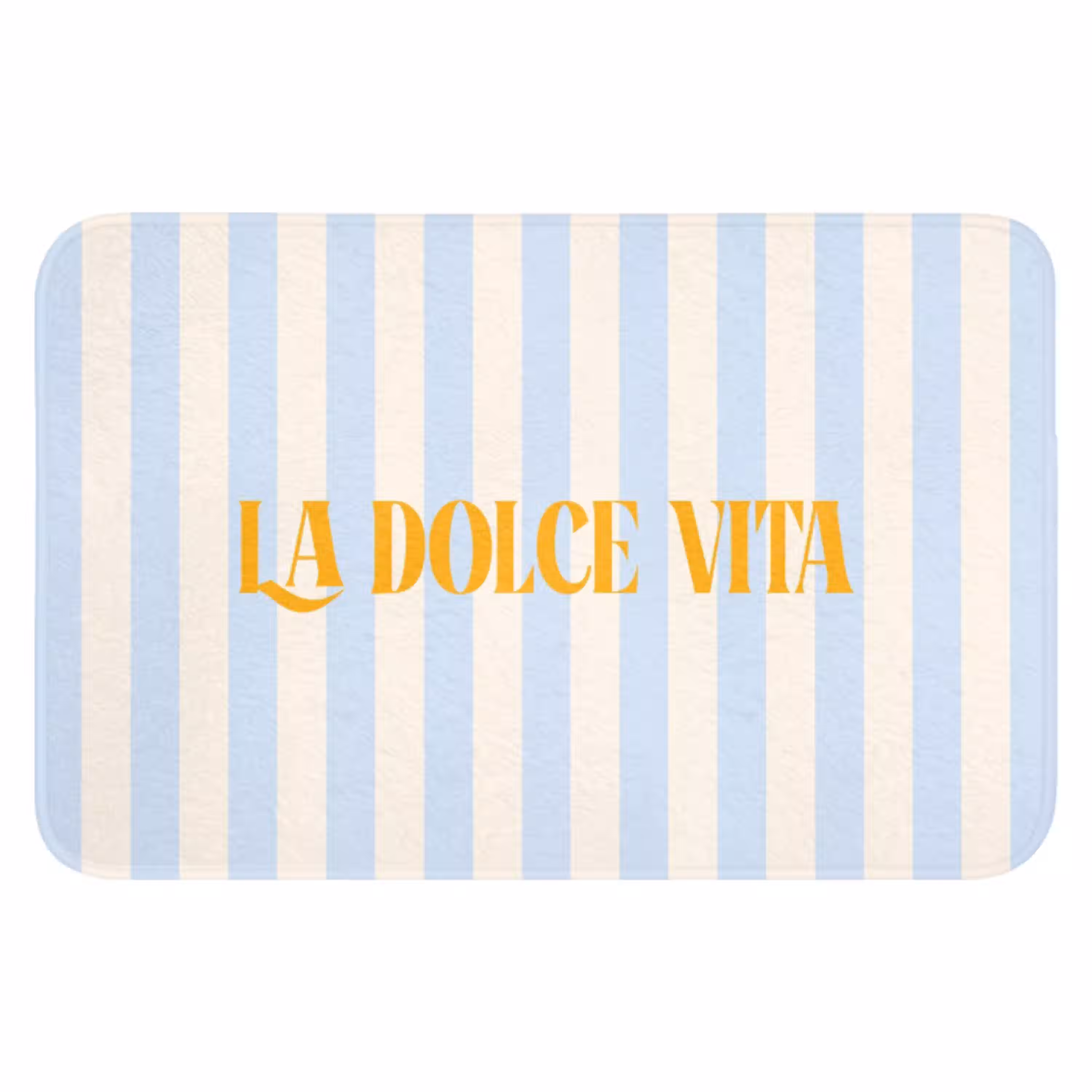 Oranje - Blauw - Strepen - La dolce vita WCmat klein -3d