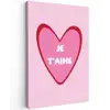 Hart - Frans - Valentijn - Roze Tuinposter op houten frame 2 cm dik klein -3d