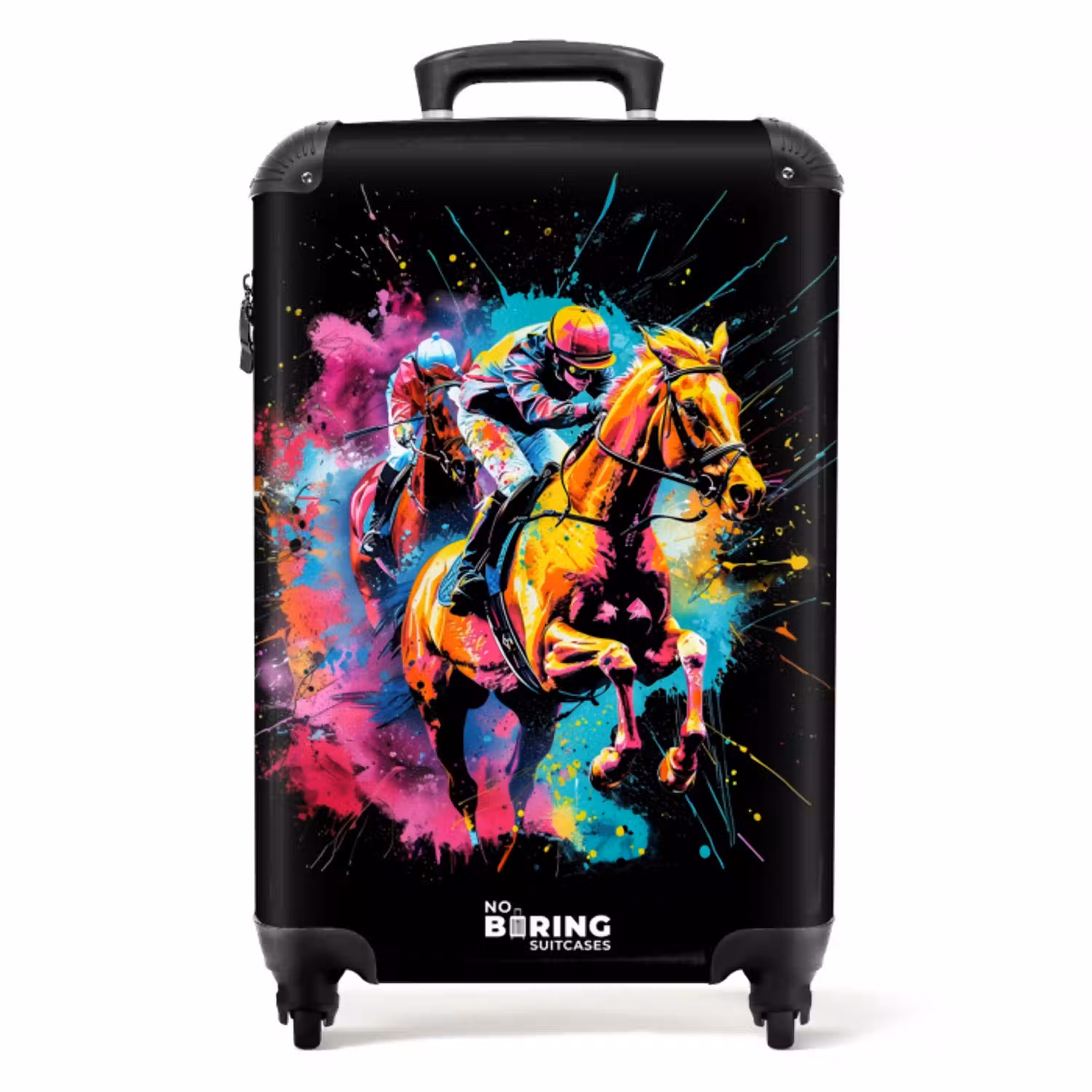Paardrijden met felle kleuren NBS - Handbagage koffer - Unisex middel -productfoto_recht