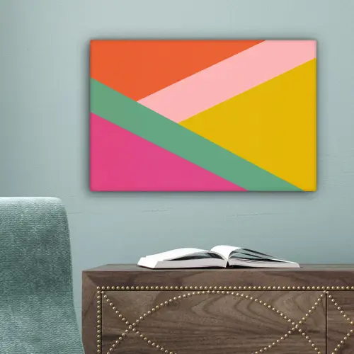 Driehoeken - Kleurrijk - Abstract canvas 2cm klein -sfeer4