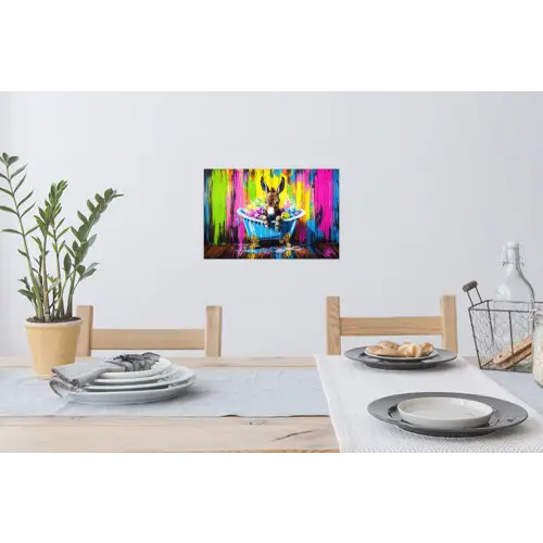 Ezel - Badkuip - Roze - Schuim Muursticker klein -eettafel