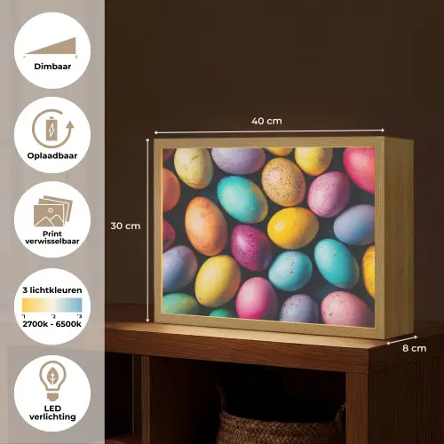 Kleurrijk - Paaseitjes - Spetters Light Box met batterij (Wandlamp) middel -USP_websiteoverzichtNL