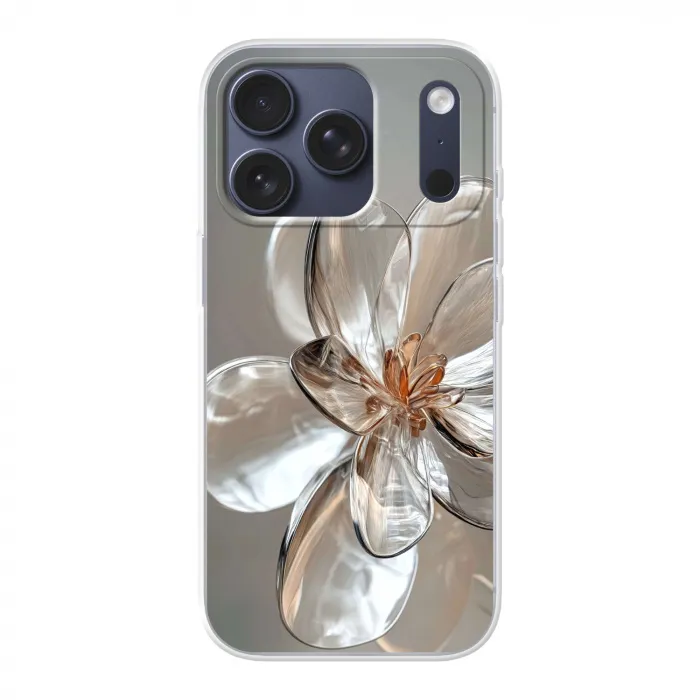 Bloem - Glazen - Doorzichtig Telefoonhoesje iPhone 17 Pro klein -3d
