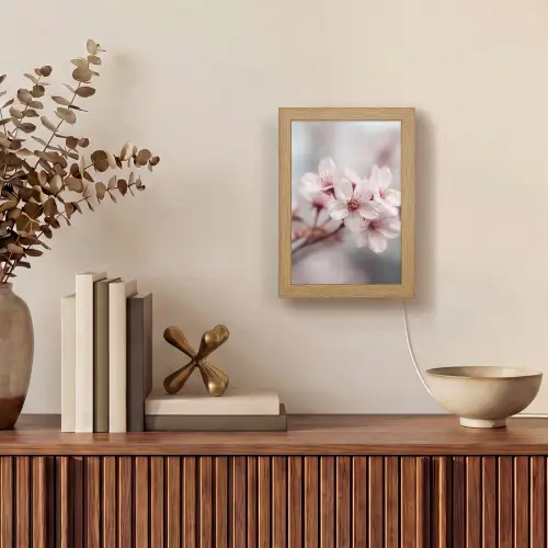 Bloesems - Meeldraden - Geel - Wazig Light Box met kabel (Tafellamp) klein -sfeer2