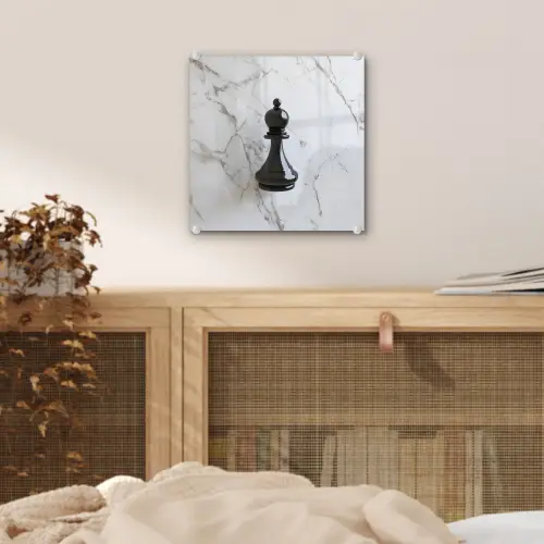 Schaakstuk - Loper - Zwart - Marmer plexiglas 5mm klein -sfeer4
