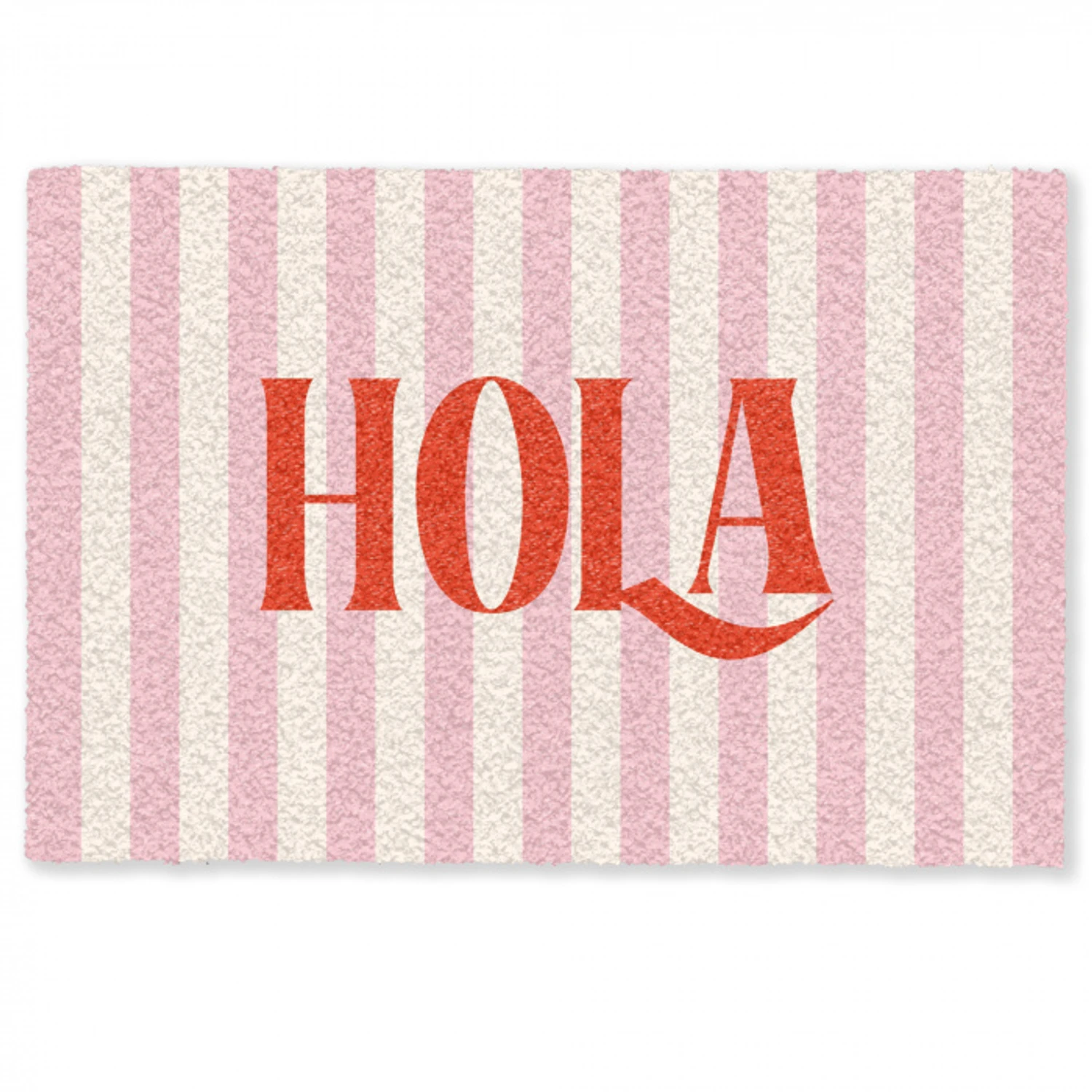 Hola - Quote -  Strepen - Pastel - Roze - Rood - Wit Deurmat klein -zkaufland3d