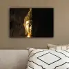 Buddha - Boeddha beeld - Goud - Spiritueel - Zwart canvas 2cm klein -sfeer3