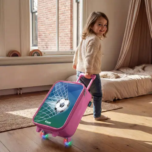 Bal in het goal Kinderkoffer - Roze klein -sfeer1
