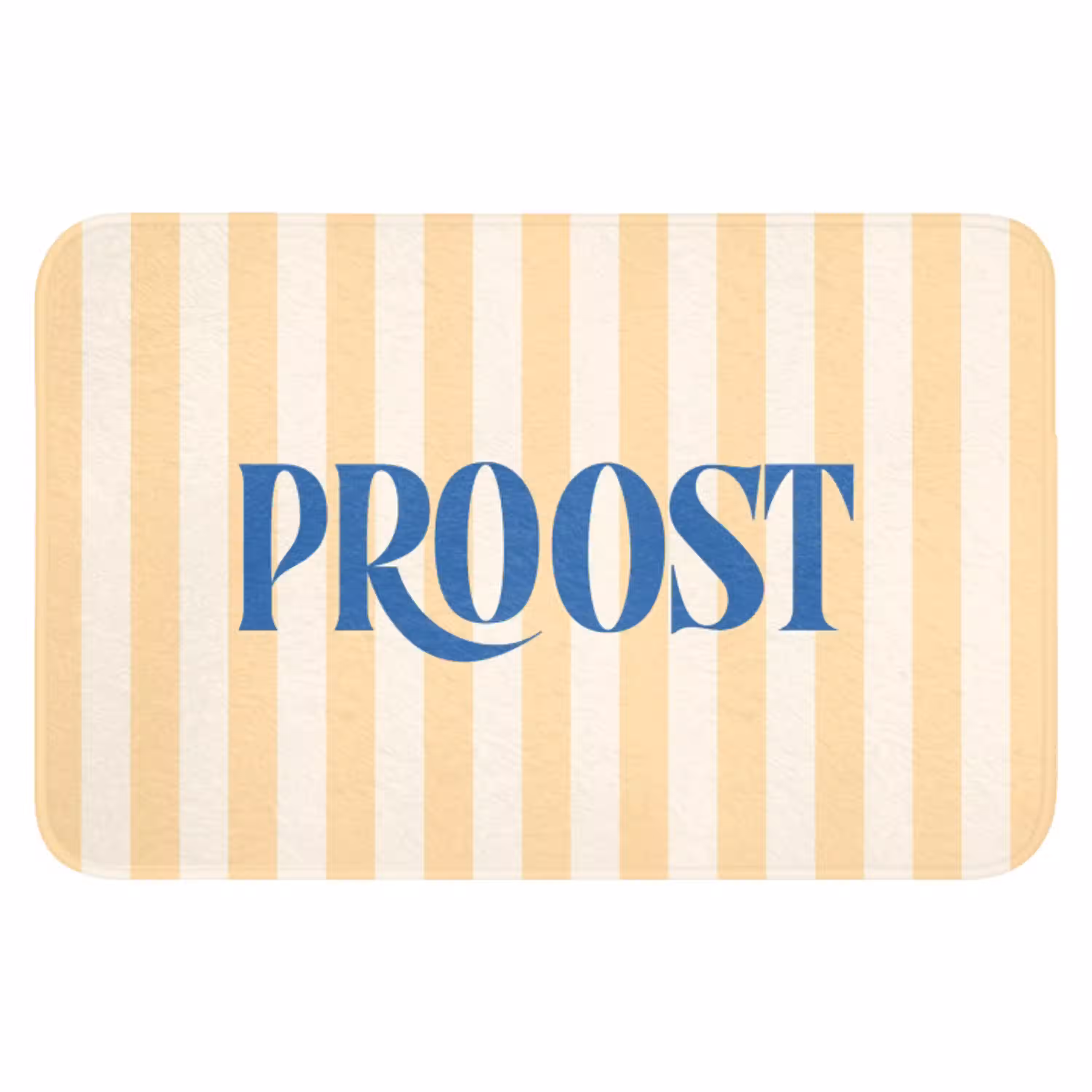 Blauw - Geel - Strepen - Proost WCmat klein -3d