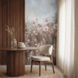 Bloemen - Botanisch - Schilderij - Pastel - Rustiek Behang Vlies klein -sfeer1
