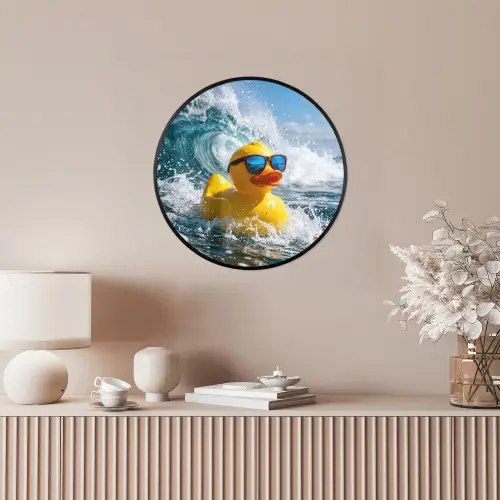Badeend - Stoer - Golven Fotolijst rond zonder passe partout klein -sfeer3