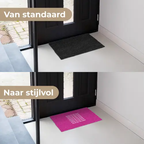 Focus on the good - Roze - wit Deurmat klein -voor-na_NL