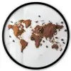 Wereldkaart - Koffie - Marmer Fotolijst rond zonder passe partout klein -3d