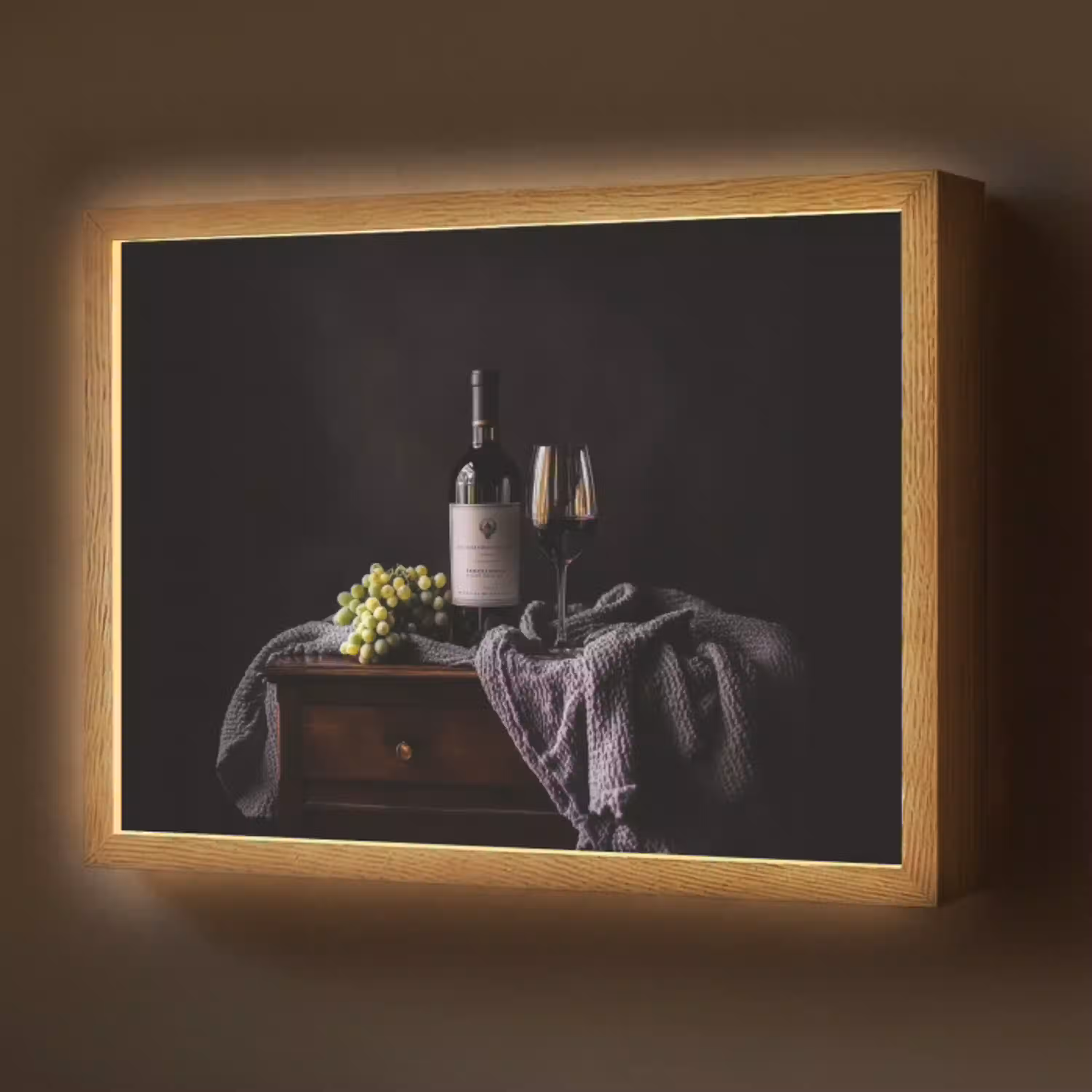Druiven - Wijn - Rood - Tafel Light Box met batterij (Wandlamp) middel -z3d_website