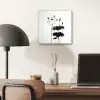Bladeren - Zwart - Lotusbloem - Minimalitisch aluminium wit klein -sfeer5