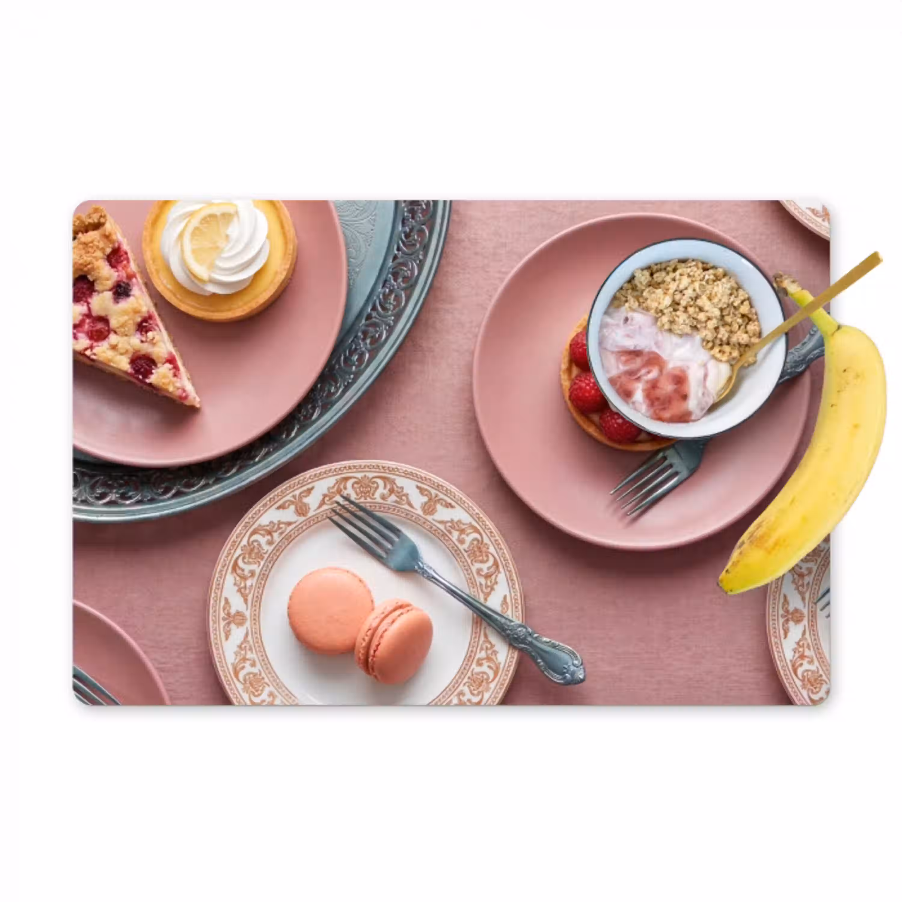 Dessert - Taart - Gebak - Zoet - Roze Placemat vinyl groot -zzzproduct_Kitchenyeah-website