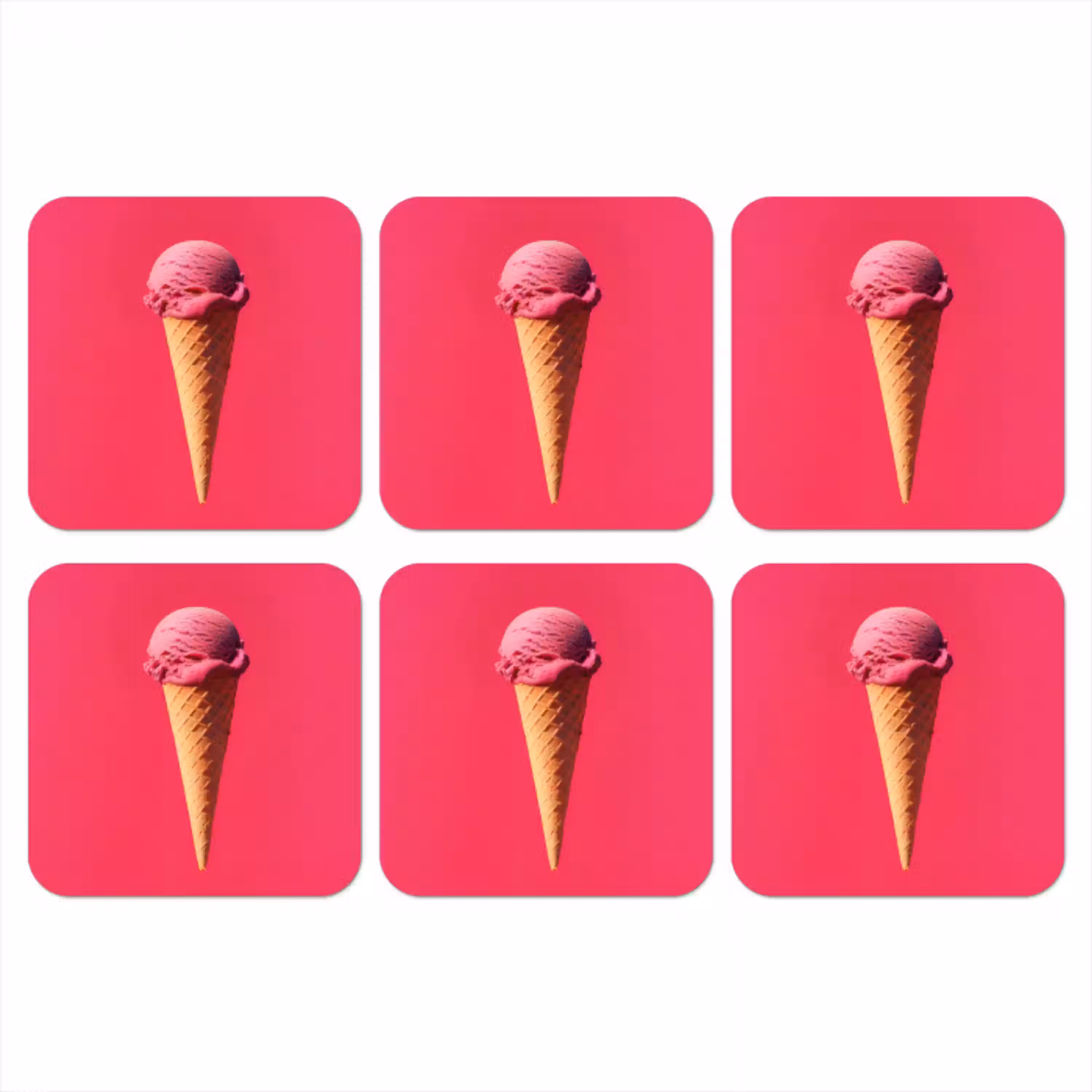Schepijs - Roze - Hoorntje onderzetter kurk middel -3d