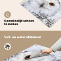 Sneeuwuil - Oog - Wildlife - Wit Inductie beschemer met haakjes klein -ky-schoon-nl
