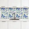 Vlinders - Bloemen - Blauw - Botanisch keuken achterwand 2 middel 871 -3d