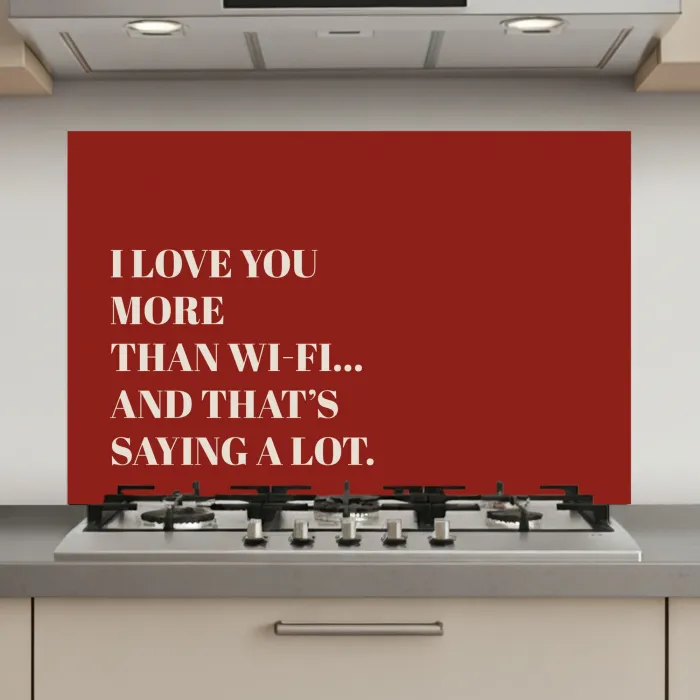 Rood - Quote - Liefde keuken achterwand spatscherm klein -3d_website