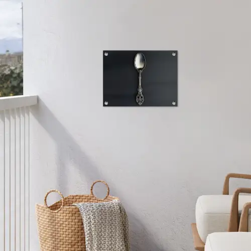 Lepel - Zilver - Metaal tuinposter los doek klein -sfeer8