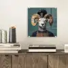 Geit - Hoorns - Kokskleding plexiglas 5mm klein -sfeer1